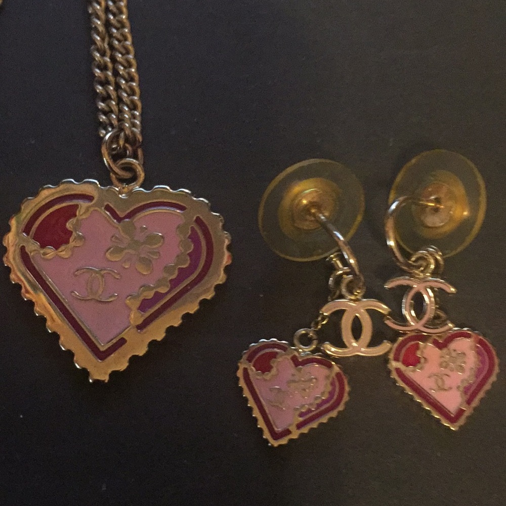 Authentic Vintage Chanel Pink and Gold Set